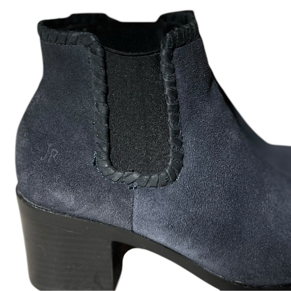 🌻 Jack Rogers Pippa Blue Chelsea Waterproof Suede Leather Ankle Boots Size 9.5 - Picture 2 of 10